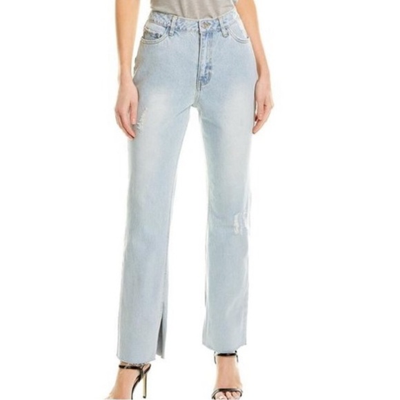 Avec Les Filles Denim - AVEC LES FILLES SLIGHT DISTRESSED STRAIGHT LEG JEANS SZ 26 NWT